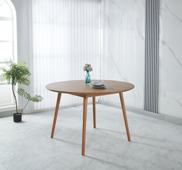 שולחן פינת אוכל עגול צבע עץ אלון קוטר 120 ס"מ דגם דניאל