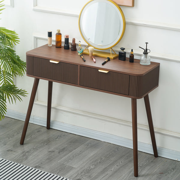 קונסולה דגם ברלין בגוון אגוז כהה עם רגלי עץ– 100 ס"מ