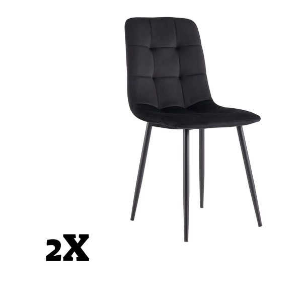 תוספת 2 כסאות דגם שחר קטיפה שחורה