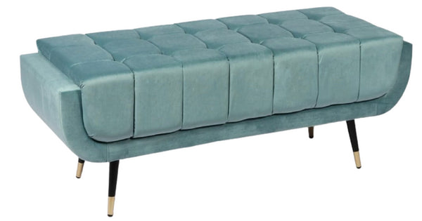 הדום ספסל ישיבה קטיפה יוקרתי בצבע תכלת - עודפים