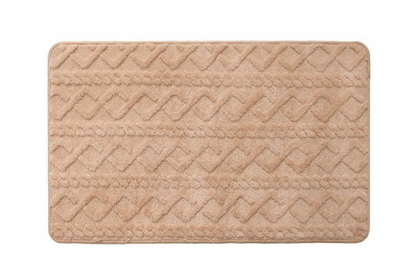 שטיח אמבטיה מפנק ונעים 50X80 ס"מ דגם מעויינים- צבע בז'