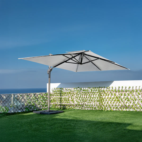 שמשייה רגל צד מקצועית מאלומיניום 3*4 מטר + הטיה צבע לבן דגם ריו