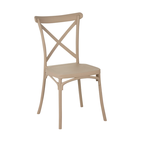 כיסא פלסטיק מעוצב דגם איקס בצבע בז'