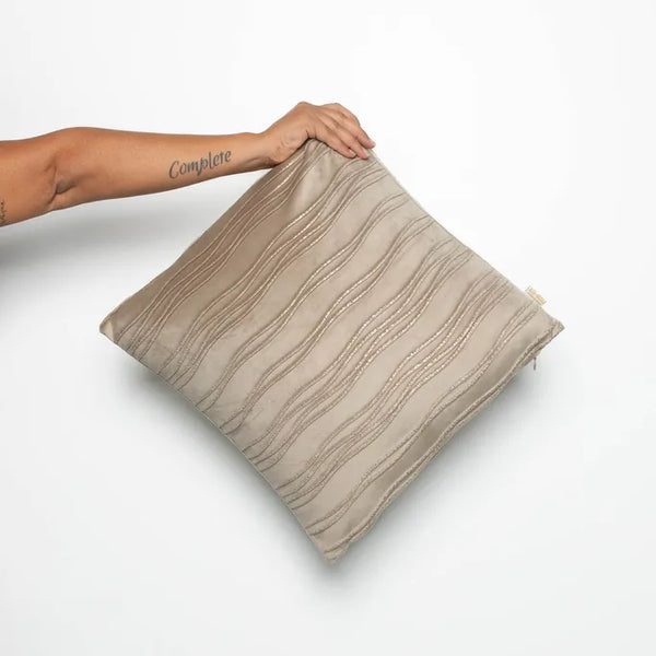 כיסוי כרית נוי לסלון 45*45 ס"מ דגם מליה קפה